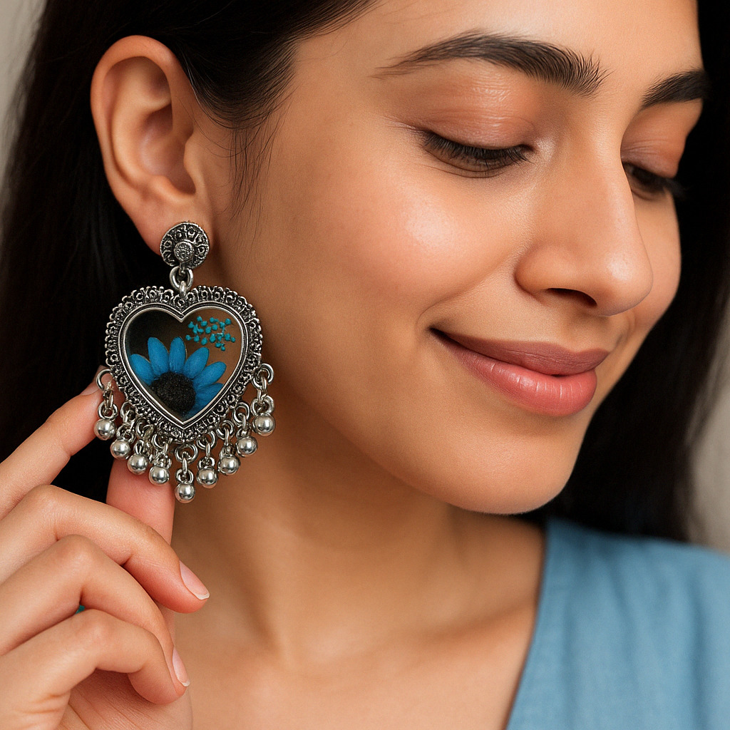 Heart-shaped earrings with sparkling detail – Elegant and romantic jewelry