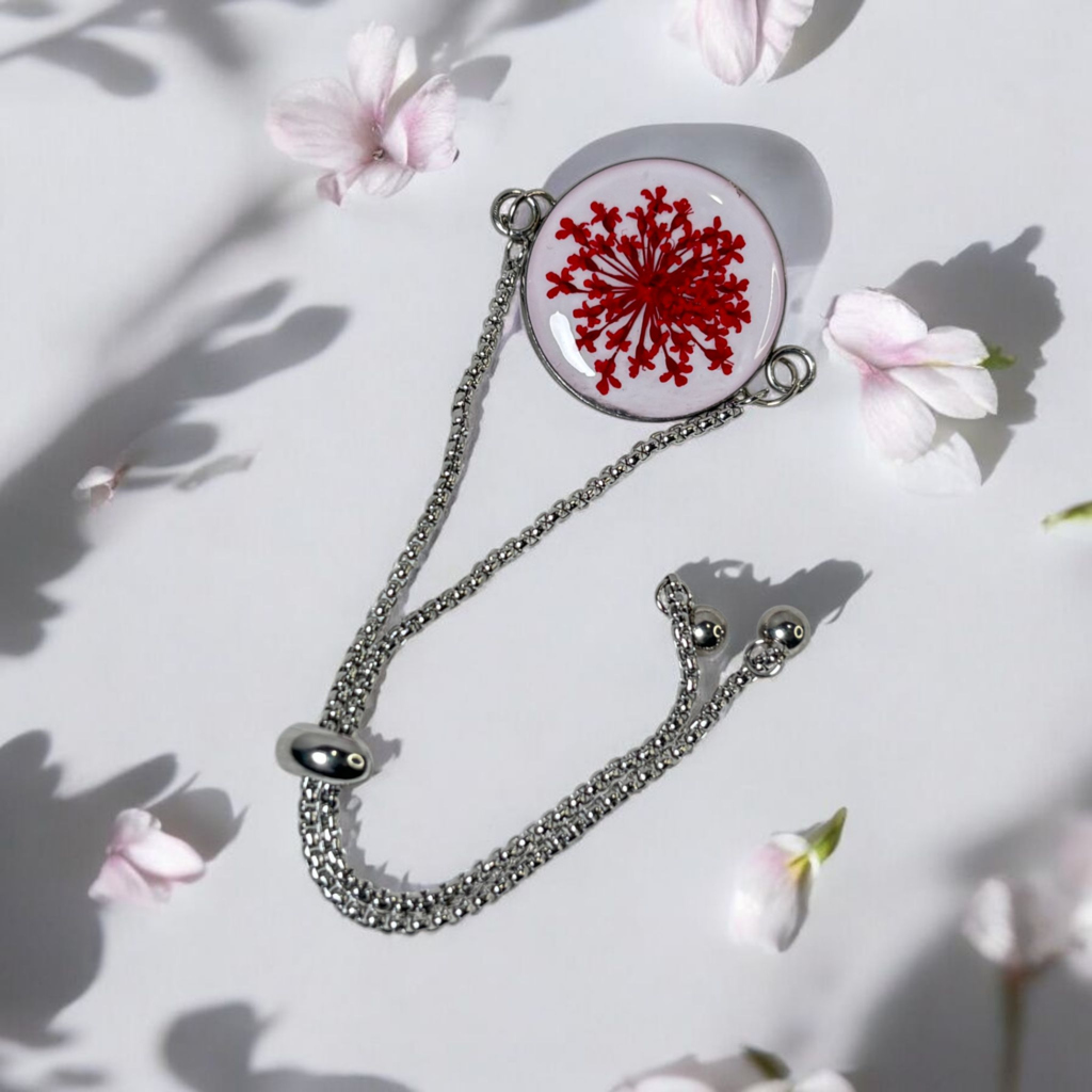 Crimson Bloom bracelet – Captivating Red Flower Jewelry for Unmatched Elegance
